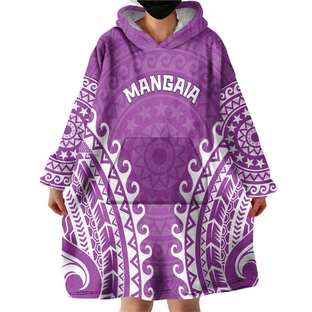 Custom Cook Islands Mangaia Wearable Blanket Hoodie Polynesian Tribal Tattoo LT05 - Polynesian Pride