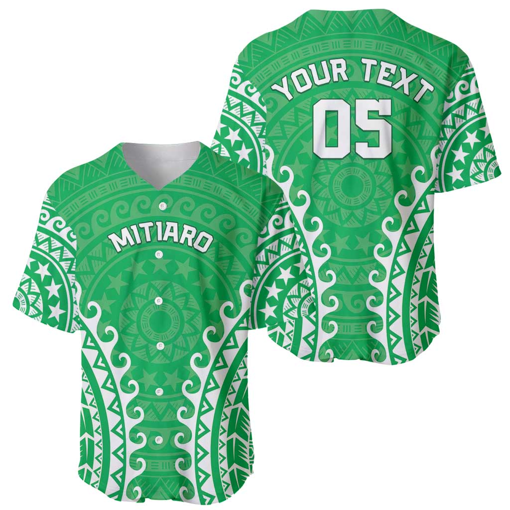 Custom Cook Islands Mitiaro Baseball Jersey Polynesian Tribal Tattoo
