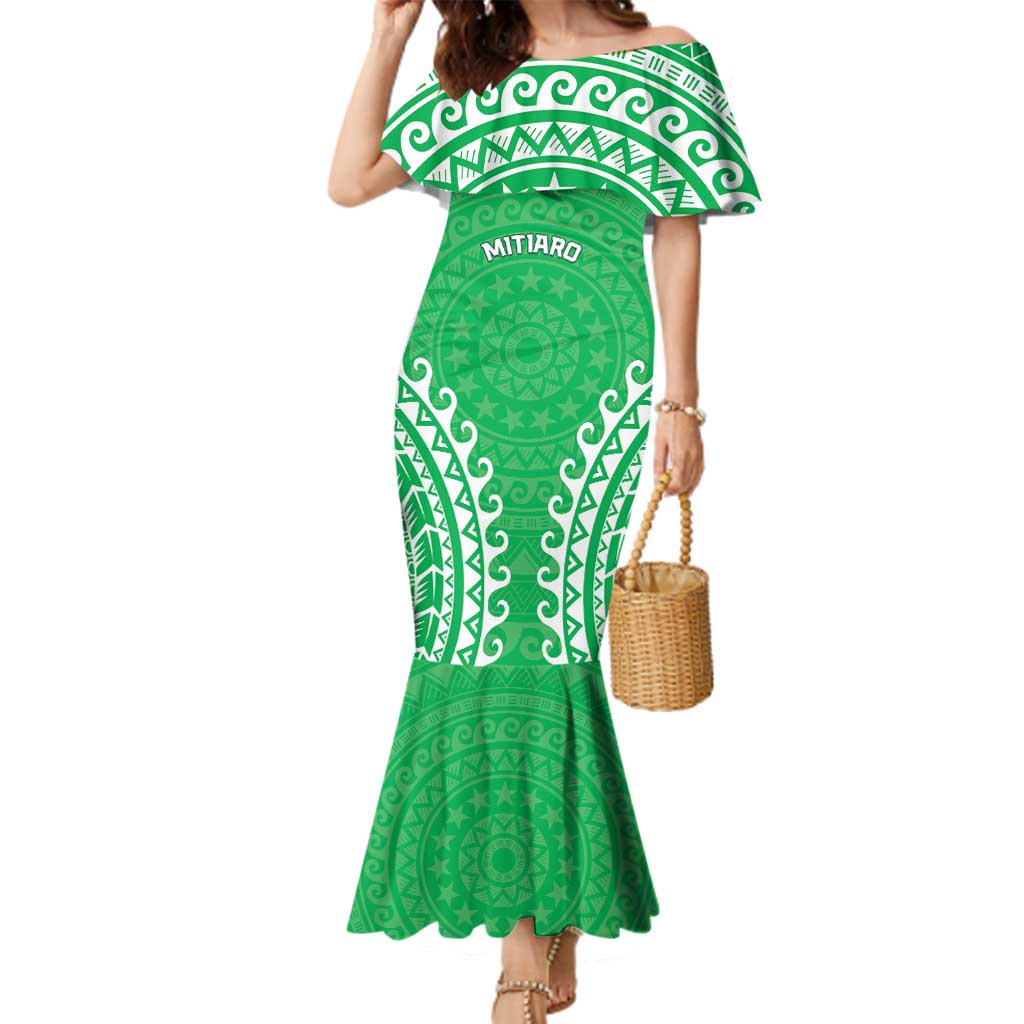 Custom Cook Islands Mitiaro Family Matching Mermaid Dress and Hawaiian Shirt Polynesian Tribal Tattoo