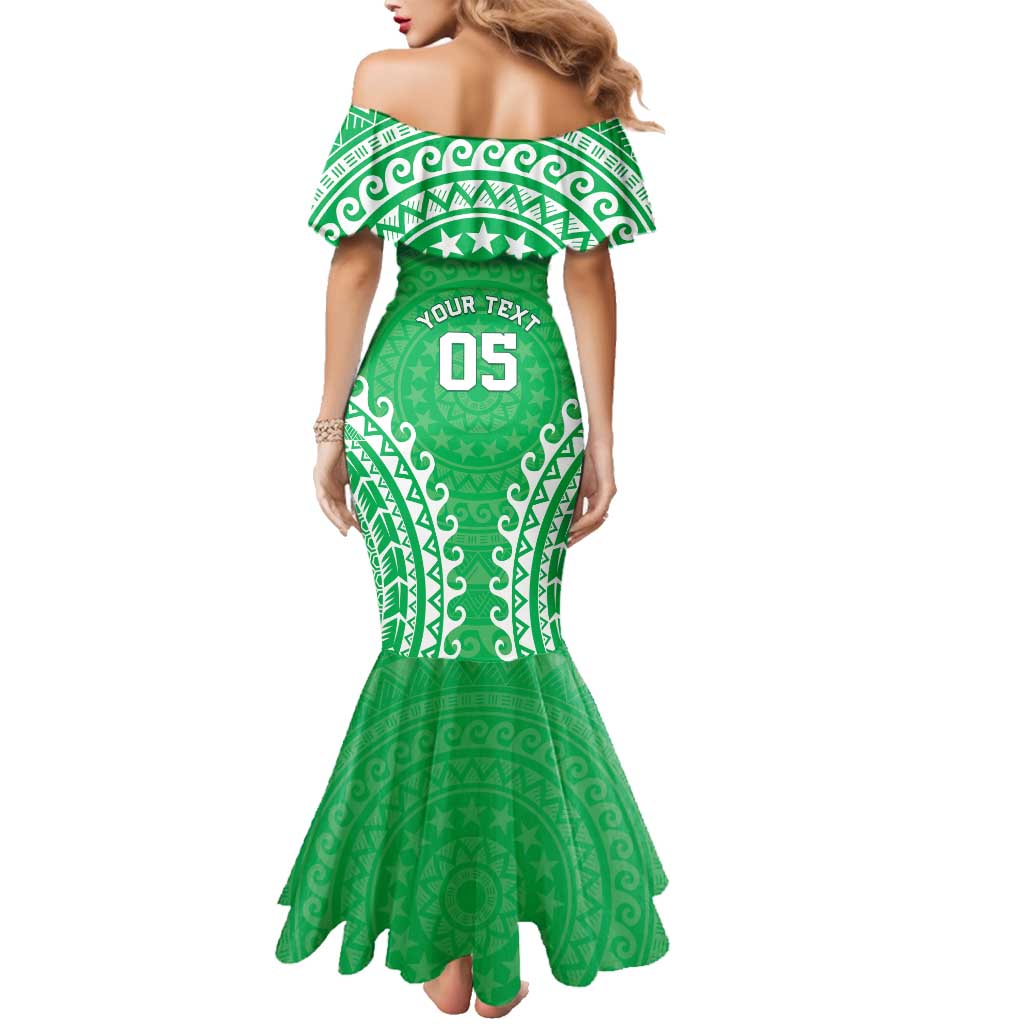 Custom Cook Islands Mitiaro Family Matching Mermaid Dress and Hawaiian Shirt Polynesian Tribal Tattoo