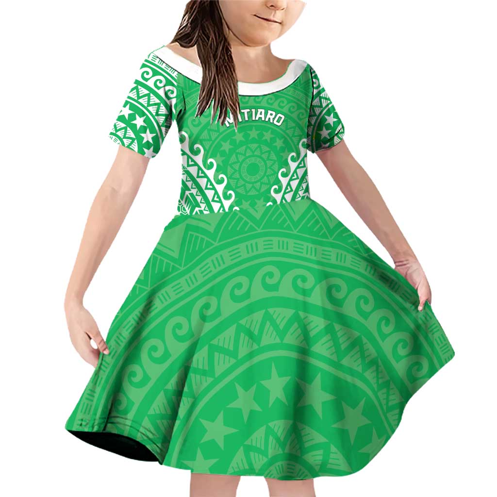 Custom Cook Islands Mitiaro Family Matching Off Shoulder Short Dress and Hawaiian Shirt Polynesian Tribal Tattoo