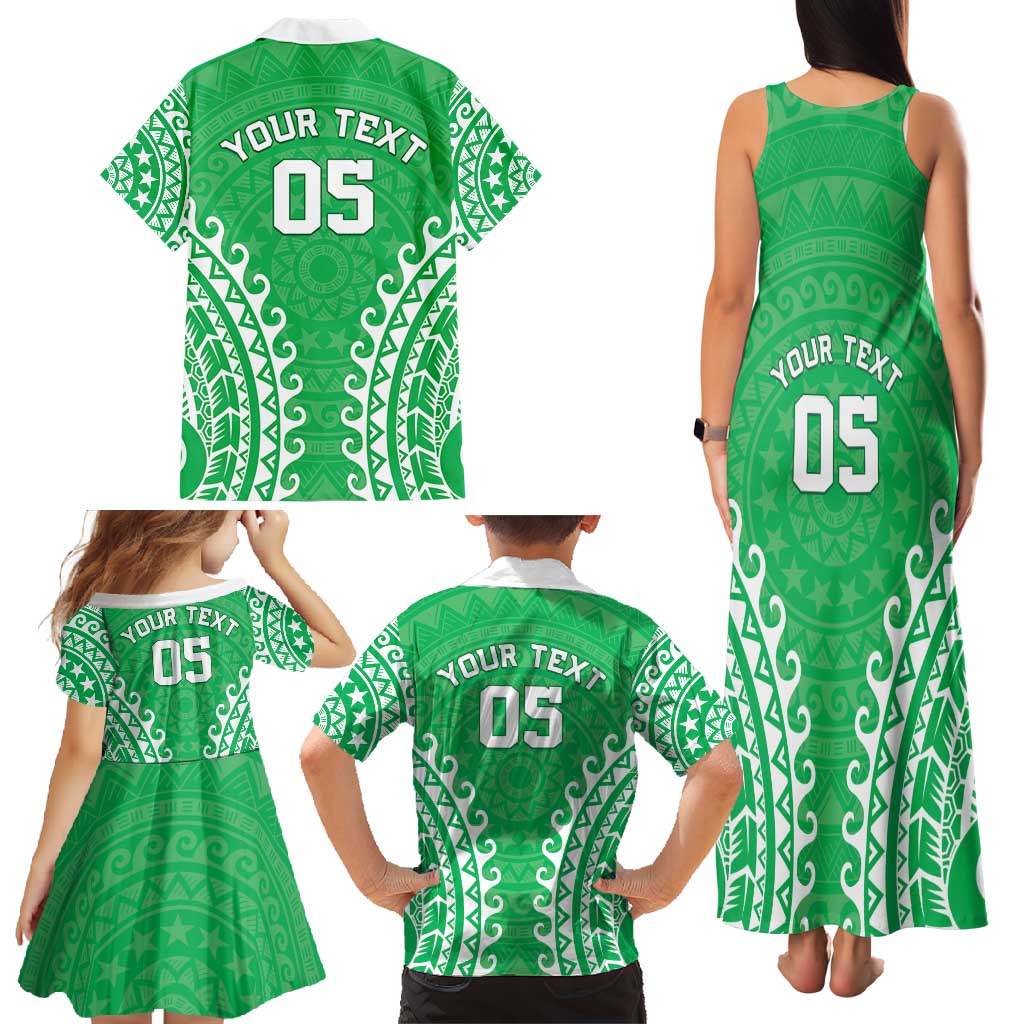 Custom Cook Islands Mitiaro Family Matching Tank Maxi Dress and Hawaiian Shirt Polynesian Tribal Tattoo