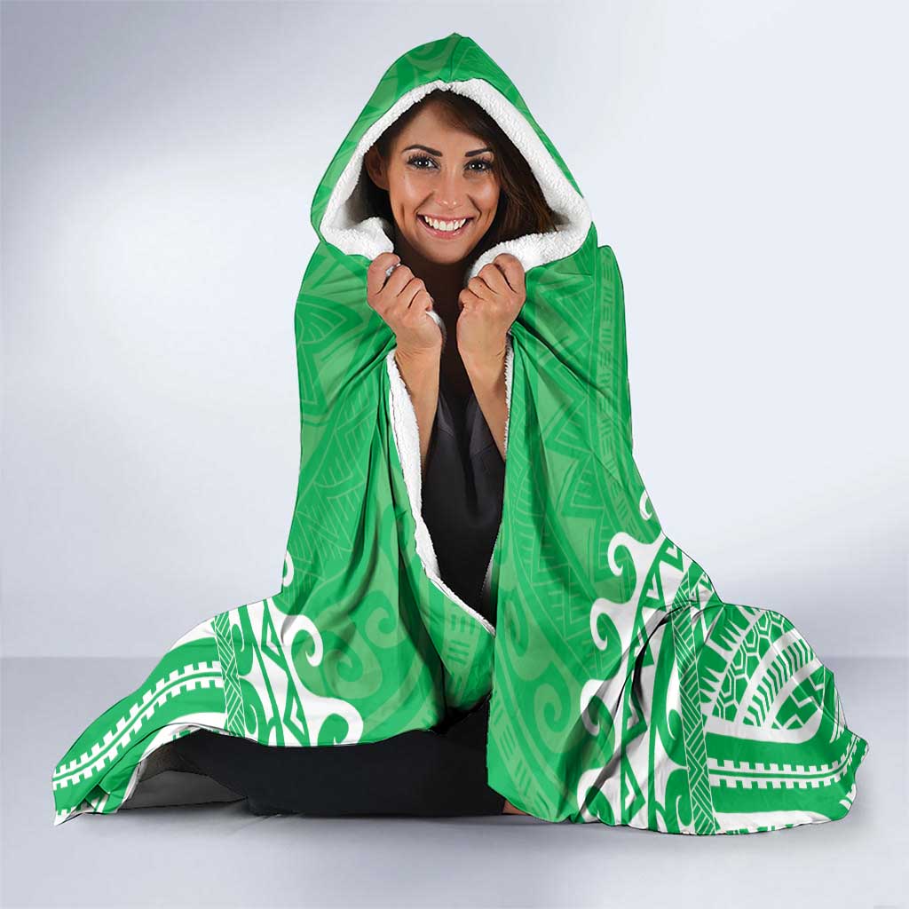 Custom Cook Islands Mitiaro Hooded Blanket Polynesian Tribal Tattoo
