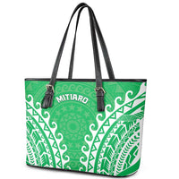 Cook Islands Mitiaro Leather Tote Bag Polynesian Tribal Tattoo LT05 - Polynesian Pride