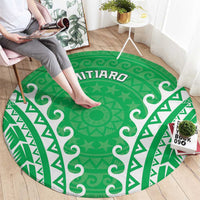 Custom Cook Islands Mitiaro Round Carpet Polynesian Tribal Tattoo
