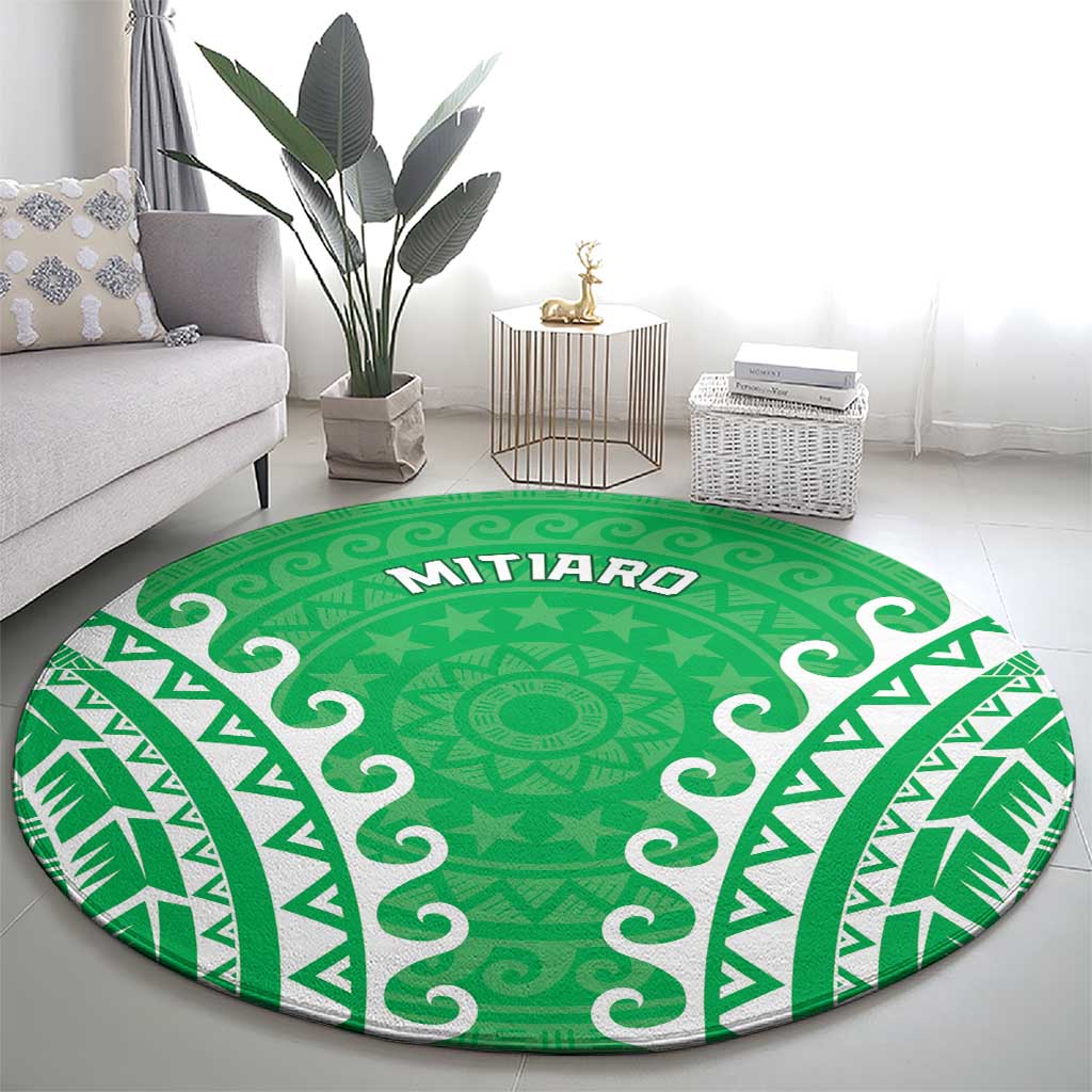 Custom Cook Islands Mitiaro Round Carpet Polynesian Tribal Tattoo