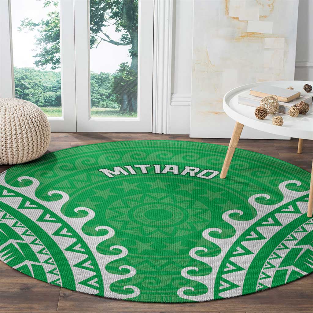 Custom Cook Islands Mitiaro Round Carpet Polynesian Tribal Tattoo