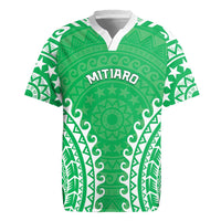 Custom Cook Islands Mitiaro Rugby Jersey Polynesian Tribal Tattoo LT05 Green - Polynesian Pride