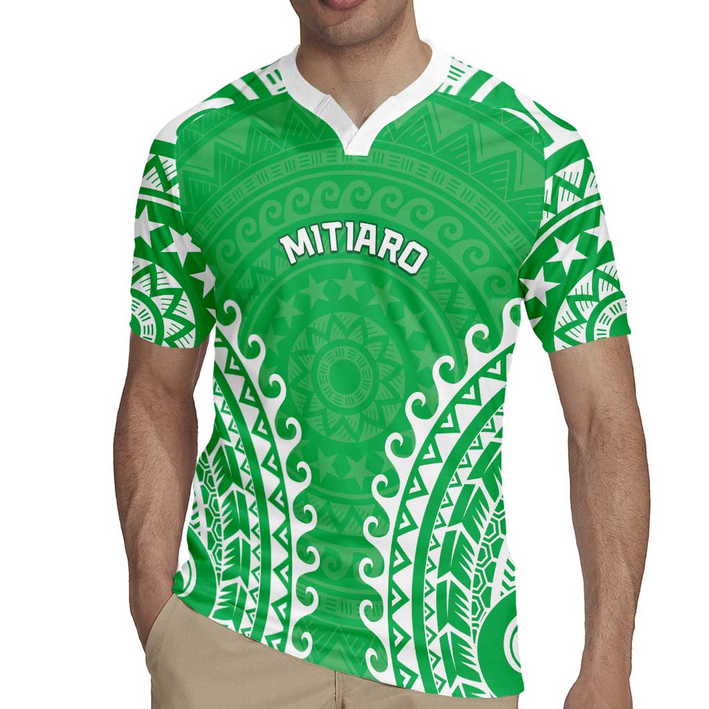 Custom Cook Islands Mitiaro Rugby Jersey Polynesian Tribal Tattoo LT05 - Polynesian Pride