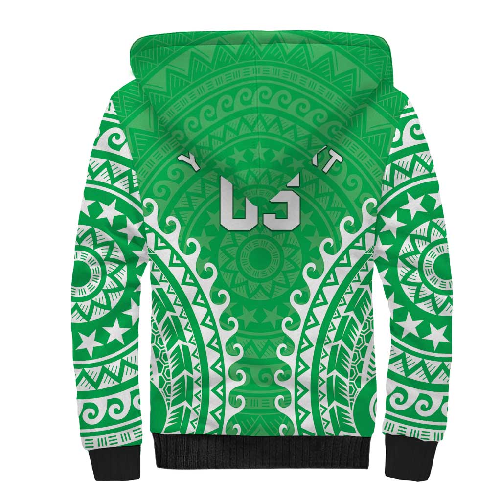 Custom Cook Islands Mitiaro Sherpa Hoodie Polynesian Tribal Tattoo