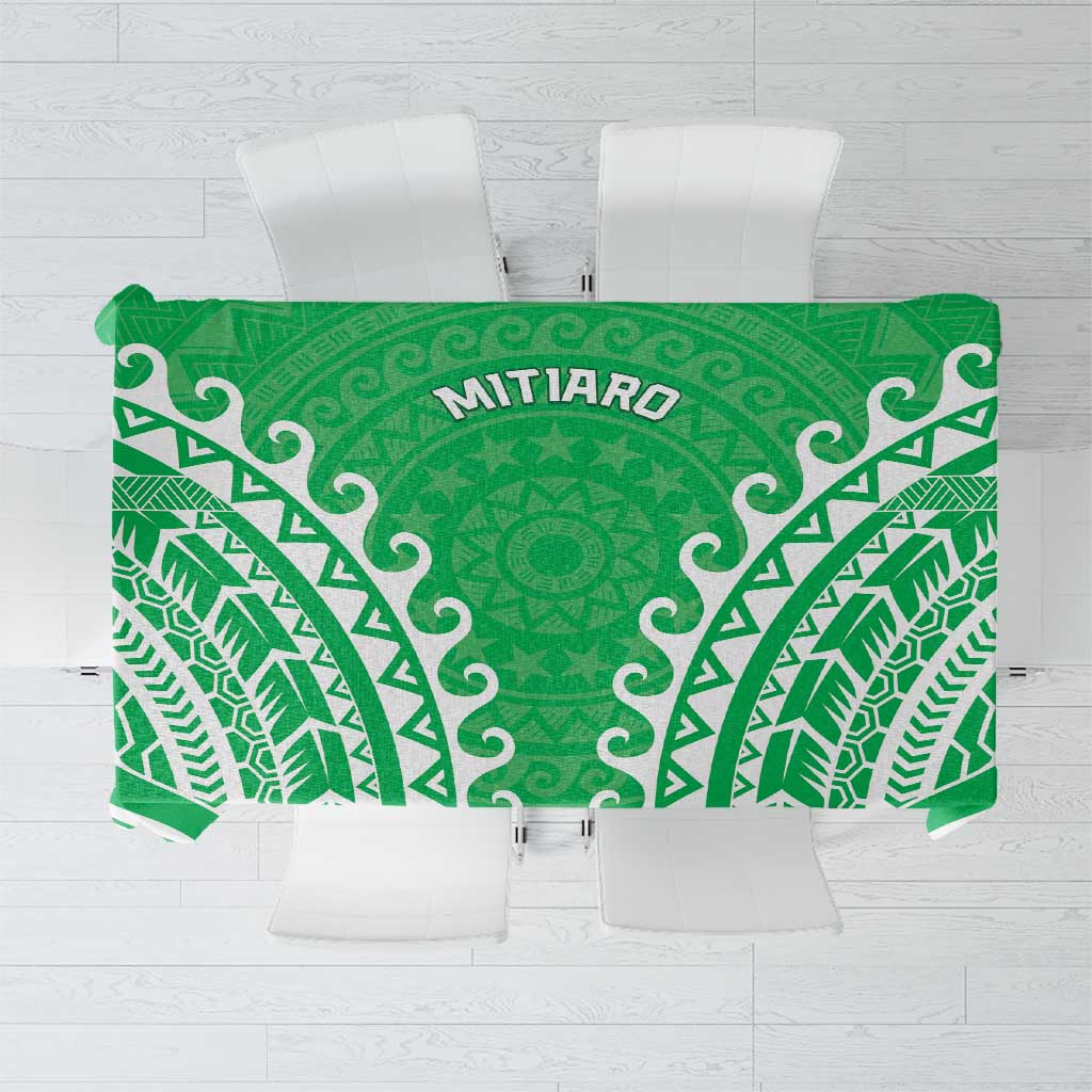 Cook Islands Mitiaro Tablecloth Polynesian Tribal Tattoo LT05 Green - Polynesian Pride