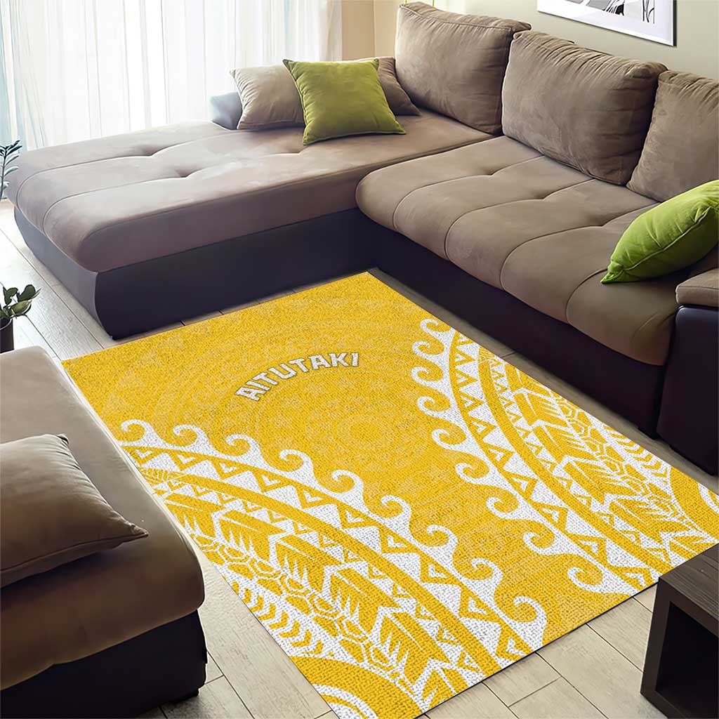 Cook Islands Aitutaki Area Rug Polynesian Tribal Tattoo LT05 - Polynesian Pride