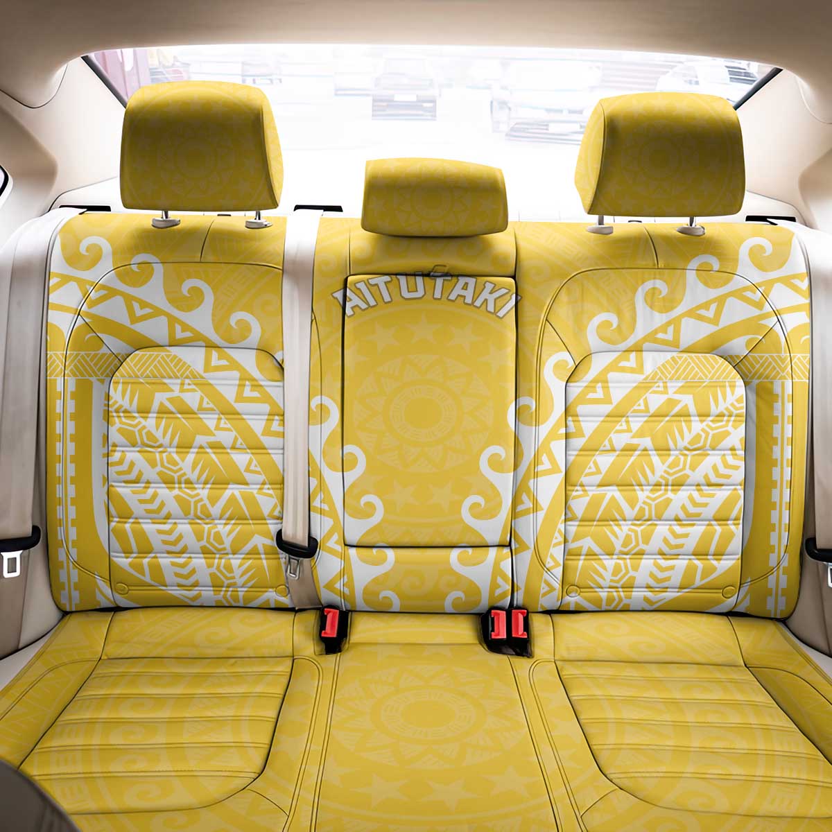 Custom Cook Islands Aitutaki Back Car Seat Cover Polynesian Tribal Tattoo