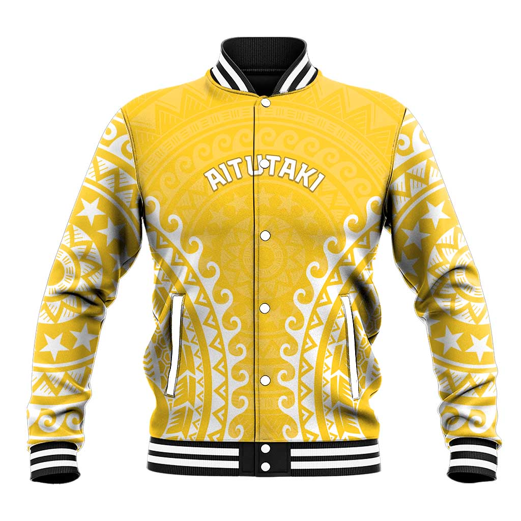 Custom Cook Islands Aitutaki Baseball Jacket Polynesian Tribal Tattoo