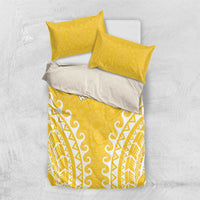 Cook Islands Aitutaki Bedding Set Polynesian Tribal Tattoo LT05 US Twin 172cm x 218cm Yellow - Polynesian Pride