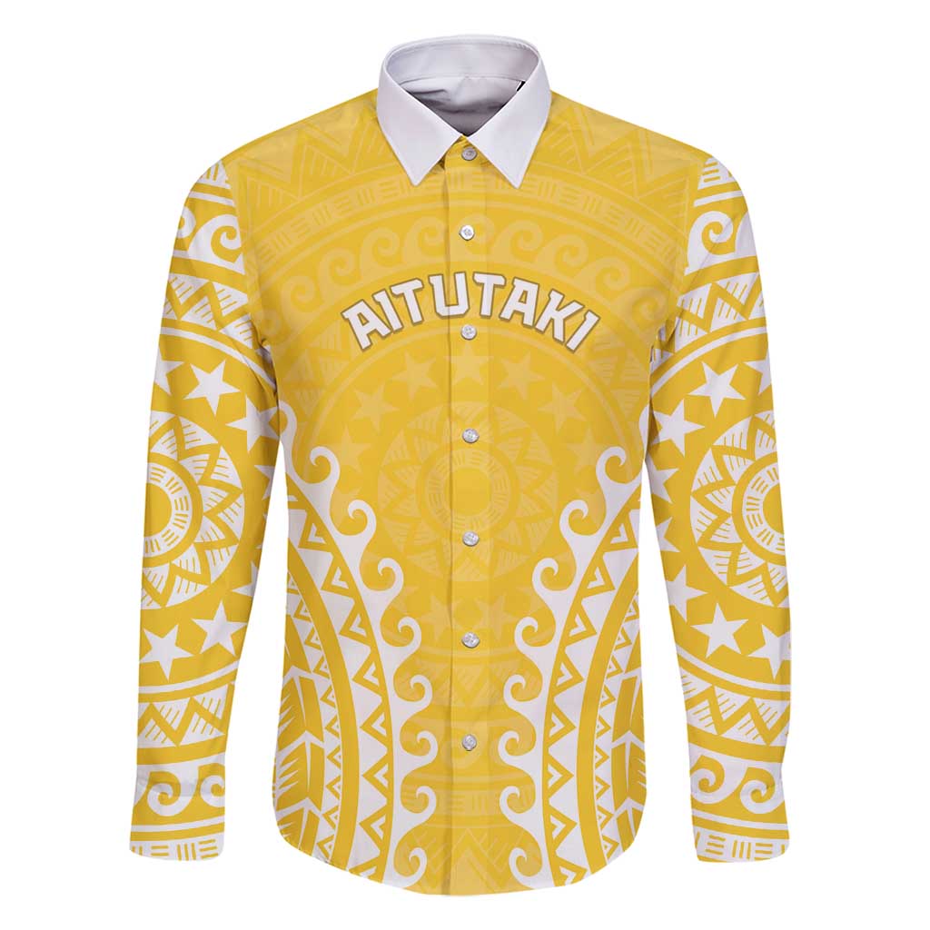 Custom Cook Islands Aitutaki Family Matching Long Sleeve Bodycon Dress and Hawaiian Shirt Polynesian Tribal Tattoo