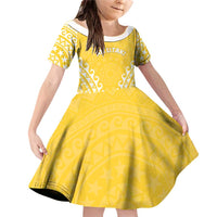 Custom Cook Islands Aitutaki Family Matching Off Shoulder Short Dress and Hawaiian Shirt Polynesian Tribal Tattoo