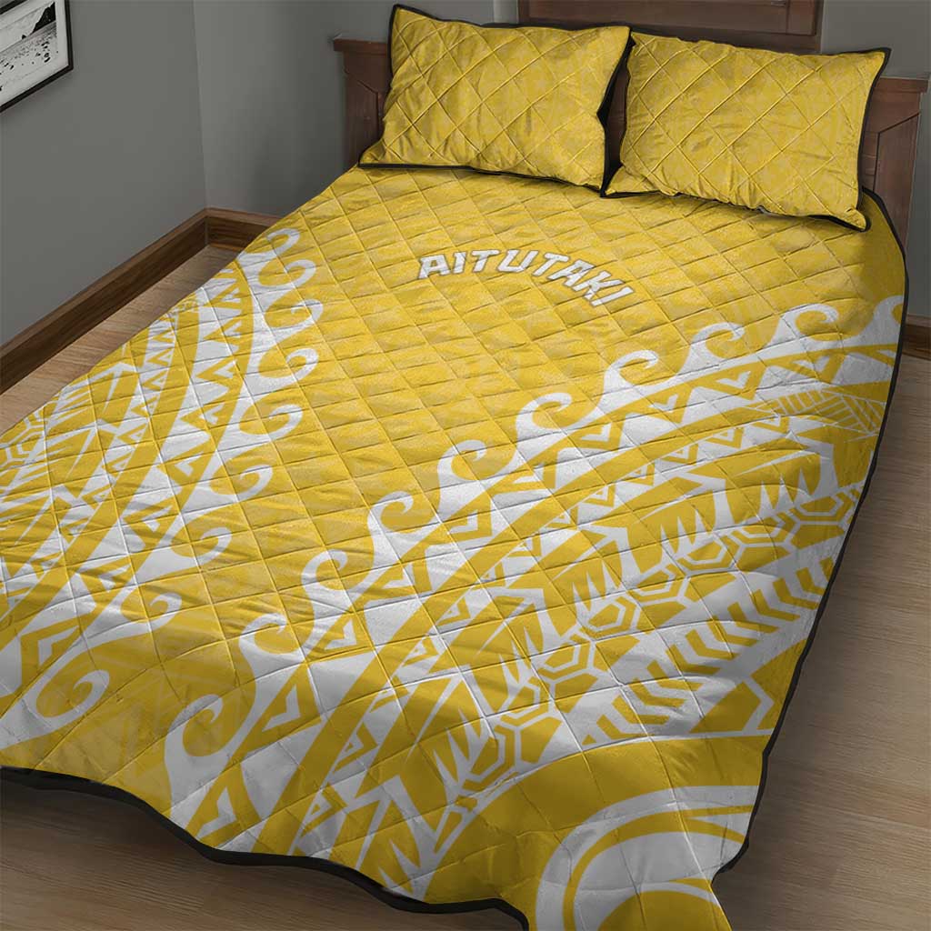Custom Cook Islands Aitutaki Quilt Bed Set Polynesian Tribal Tattoo