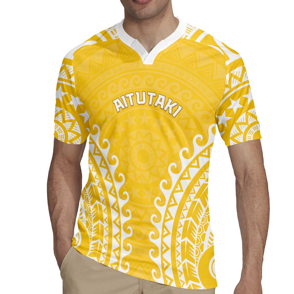 Custom Cook Islands Aitutaki Rugby Jersey Polynesian Tribal Tattoo LT05 - Polynesian Pride