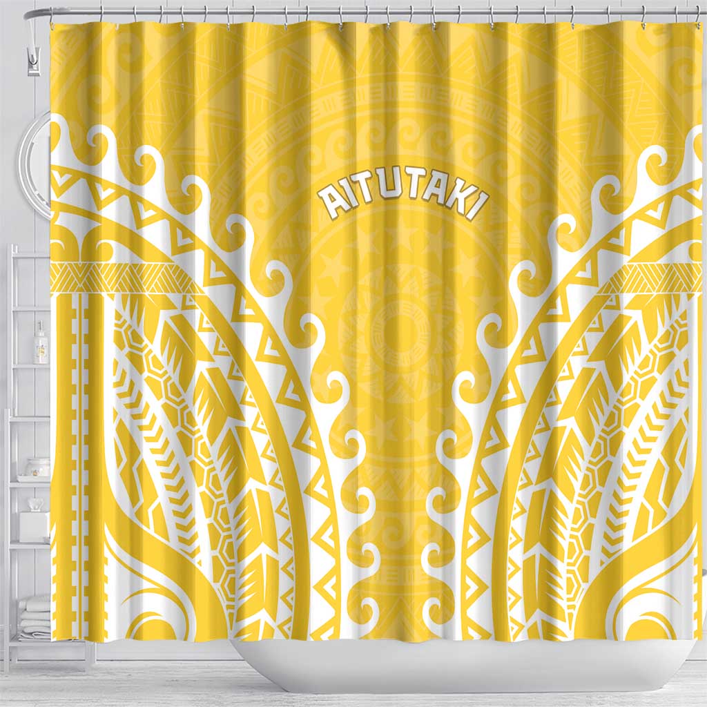 Custom Cook Islands Aitutaki Shower Curtain Polynesian Tribal Tattoo