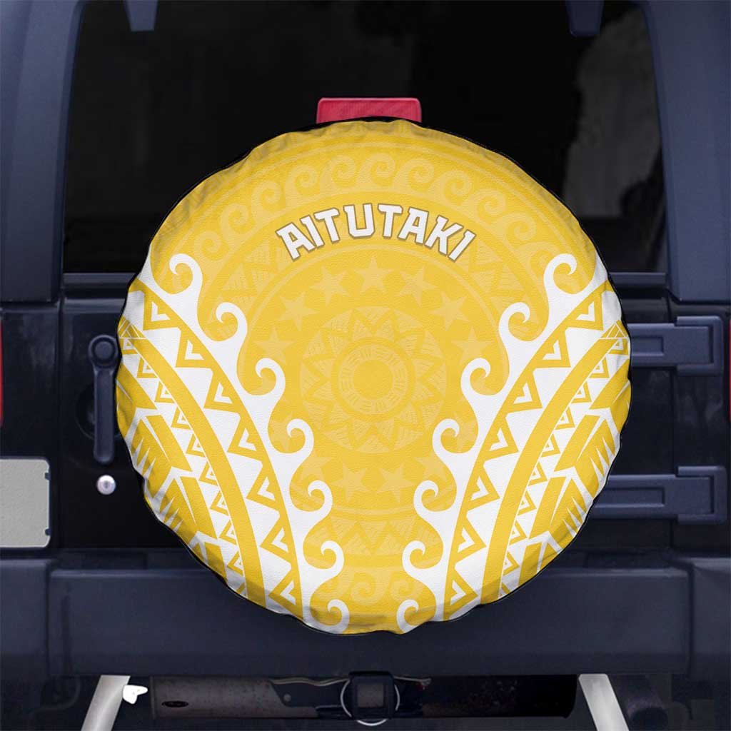 Custom Cook Islands Aitutaki Spare Tire Cover Polynesian Tribal Tattoo
