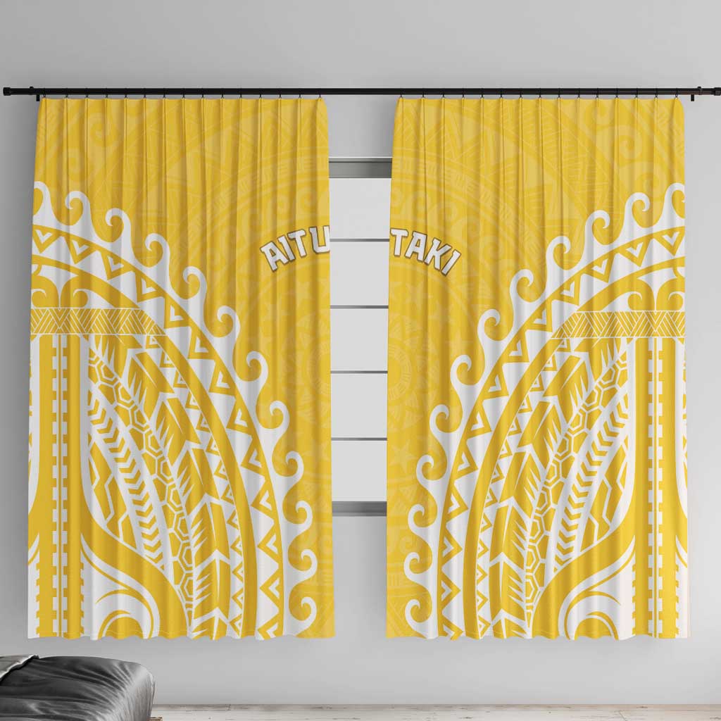 Custom Cook Islands Aitutaki Window Curtain Polynesian Tribal Tattoo