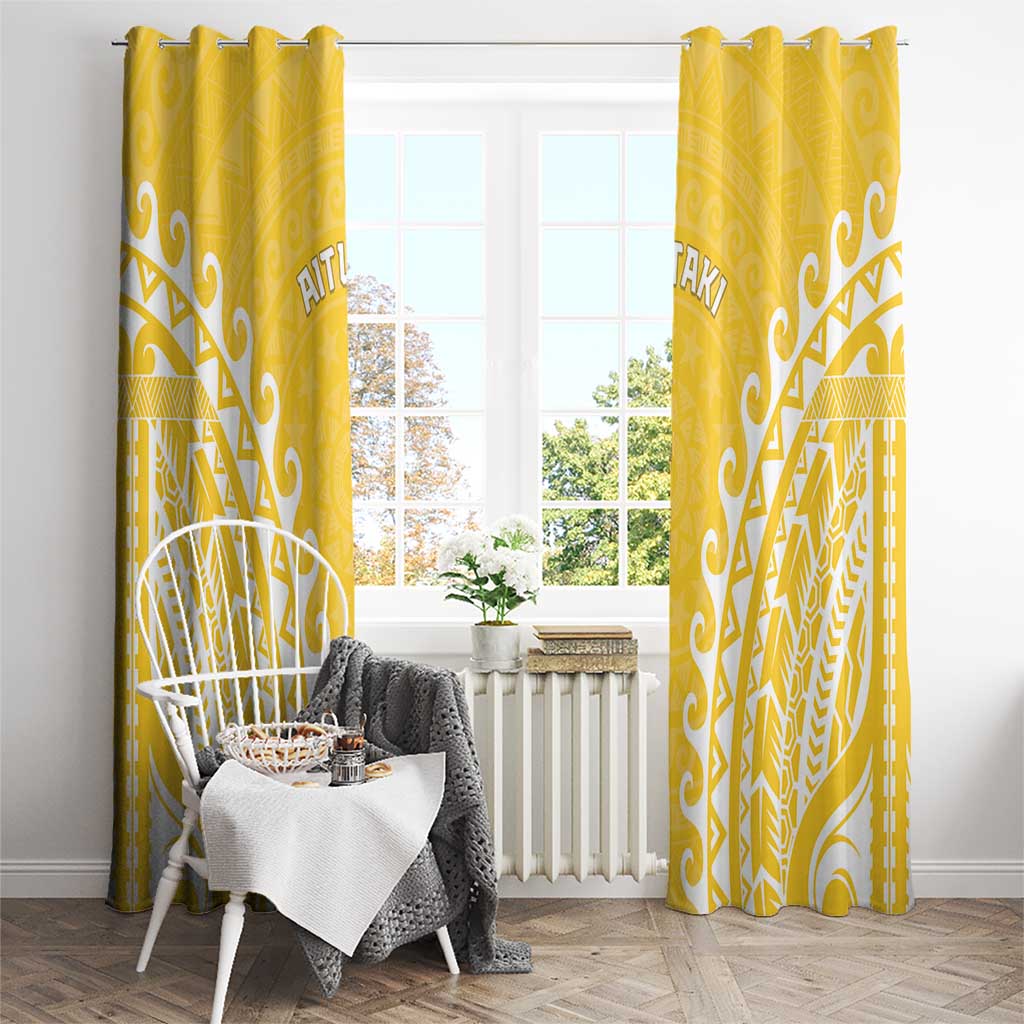 Custom Cook Islands Aitutaki Window Curtain Polynesian Tribal Tattoo