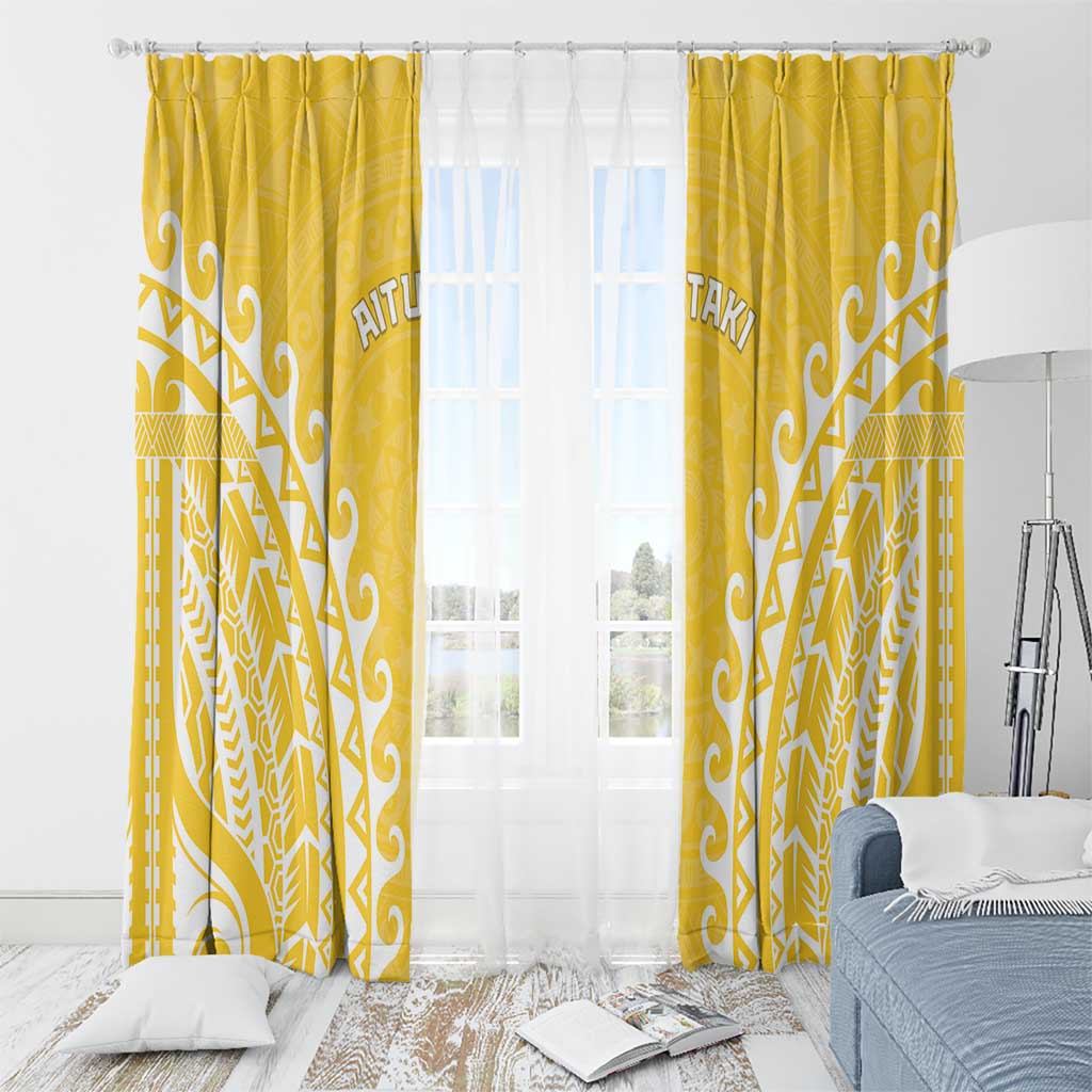 Custom Cook Islands Aitutaki Window Curtain Polynesian Tribal Tattoo