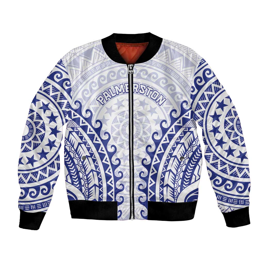 Custom Cook Islands Palmerston Bomber Jacket Polynesian Tribal Tattoo