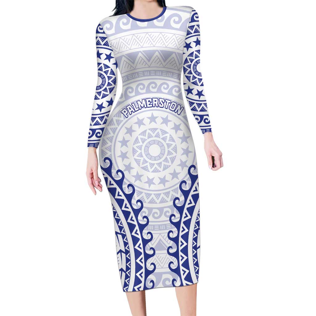 Custom Cook Islands Palmerston Family Matching Long Sleeve Bodycon Dress and Hawaiian Shirt Polynesian Tribal Tattoo