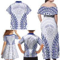 Custom Cook Islands Palmerston Family Matching Off Shoulder Maxi Dress and Hawaiian Shirt Polynesian Tribal Tattoo