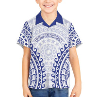 Custom Cook Islands Palmerston Family Matching Off Shoulder Short Dress and Hawaiian Shirt Polynesian Tribal Tattoo