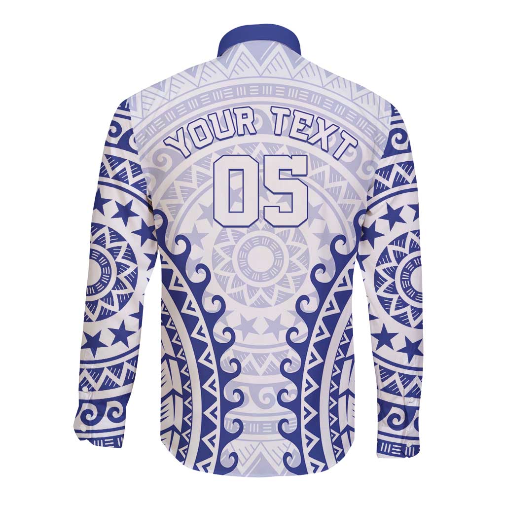 Custom Cook Islands Palmerston Long Sleeve Button Shirt Polynesian Tribal Tattoo