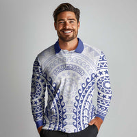 Custom Cook Islands Palmerston Long Sleeve Polo Shirt Polynesian Tribal Tattoo
