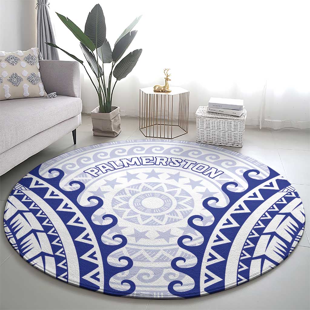 Custom Cook Islands Palmerston Round Carpet Polynesian Tribal Tattoo