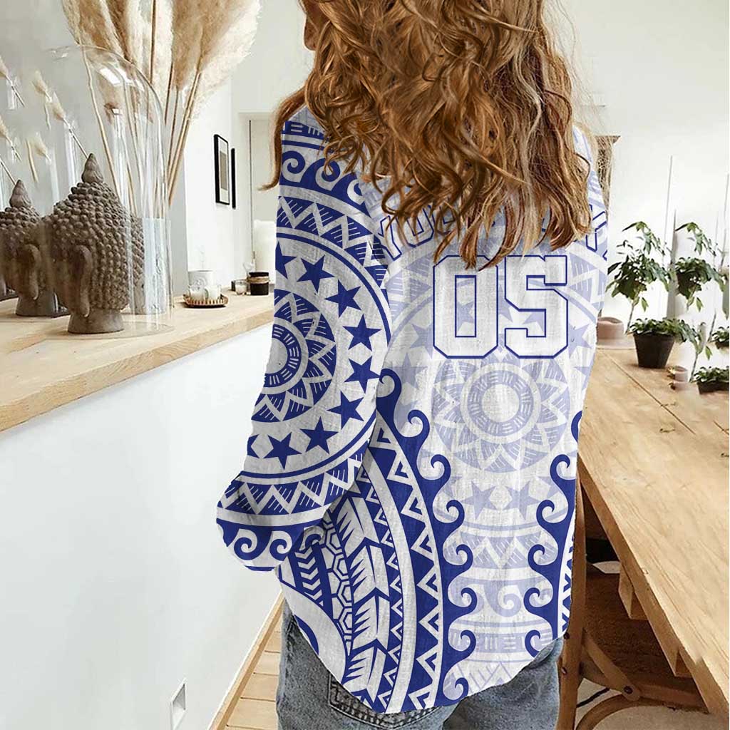 Custom Cook Islands Palmerston Women Casual Shirt Polynesian Tribal Tattoo LT05 - Polynesian Pride