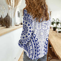 Custom Cook Islands Palmerston Women Casual Shirt Polynesian Tribal Tattoo LT05 - Polynesian Pride