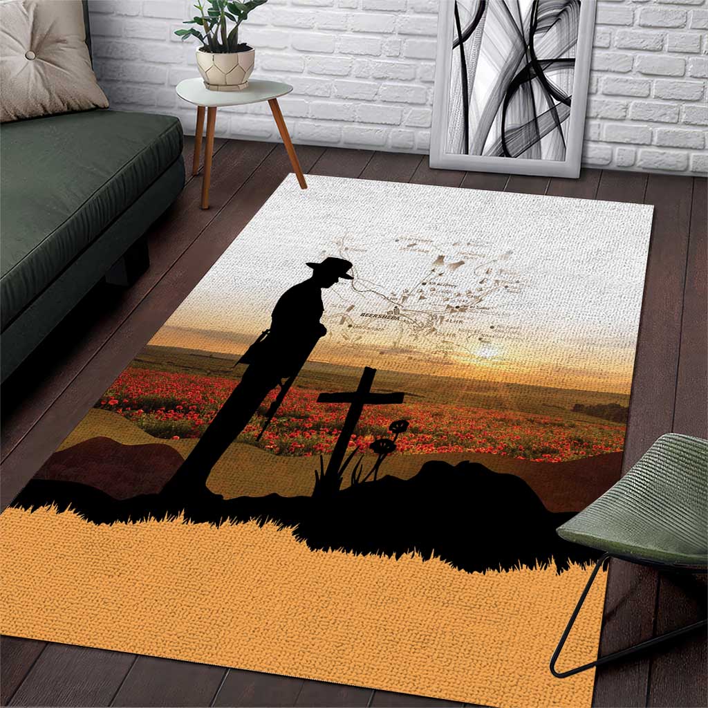 Australia And New Zealand ANZAC Day Area Rug Battle Of Beersheba LT05 Beige - Polynesian Pride