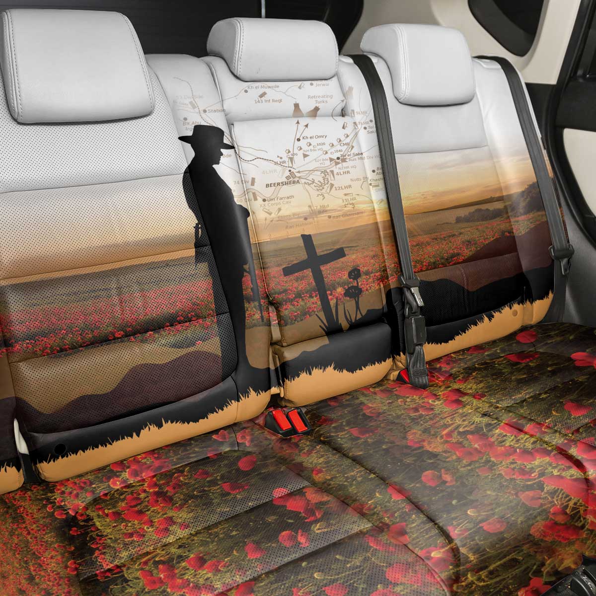 Australia And New Zealand ANZAC Day Back Car Seat Cover Battle Of Beersheba LT05 - Polynesian Pride