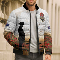 Australia And New Zealand ANZAC Day Bomber Puffer Jacket Battle Of Beersheba LT05 - Polynesian Pride