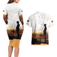 Australia And New Zealand ANZAC Day Couples Matching Long Sleeve Bodycon Dress and Hawaiian Shirt Battle Of Beersheba LT05 - Polynesian Pride