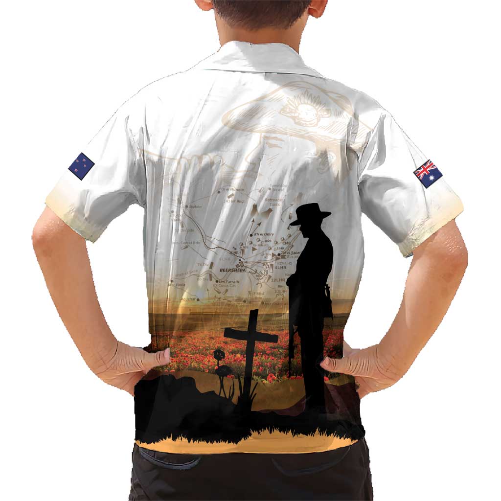 Australia And New Zealand ANZAC Day Family Matching Off Shoulder Maxi Dress and Hawaiian Shirt Battle Of Beersheba LT05 - Polynesian Pride