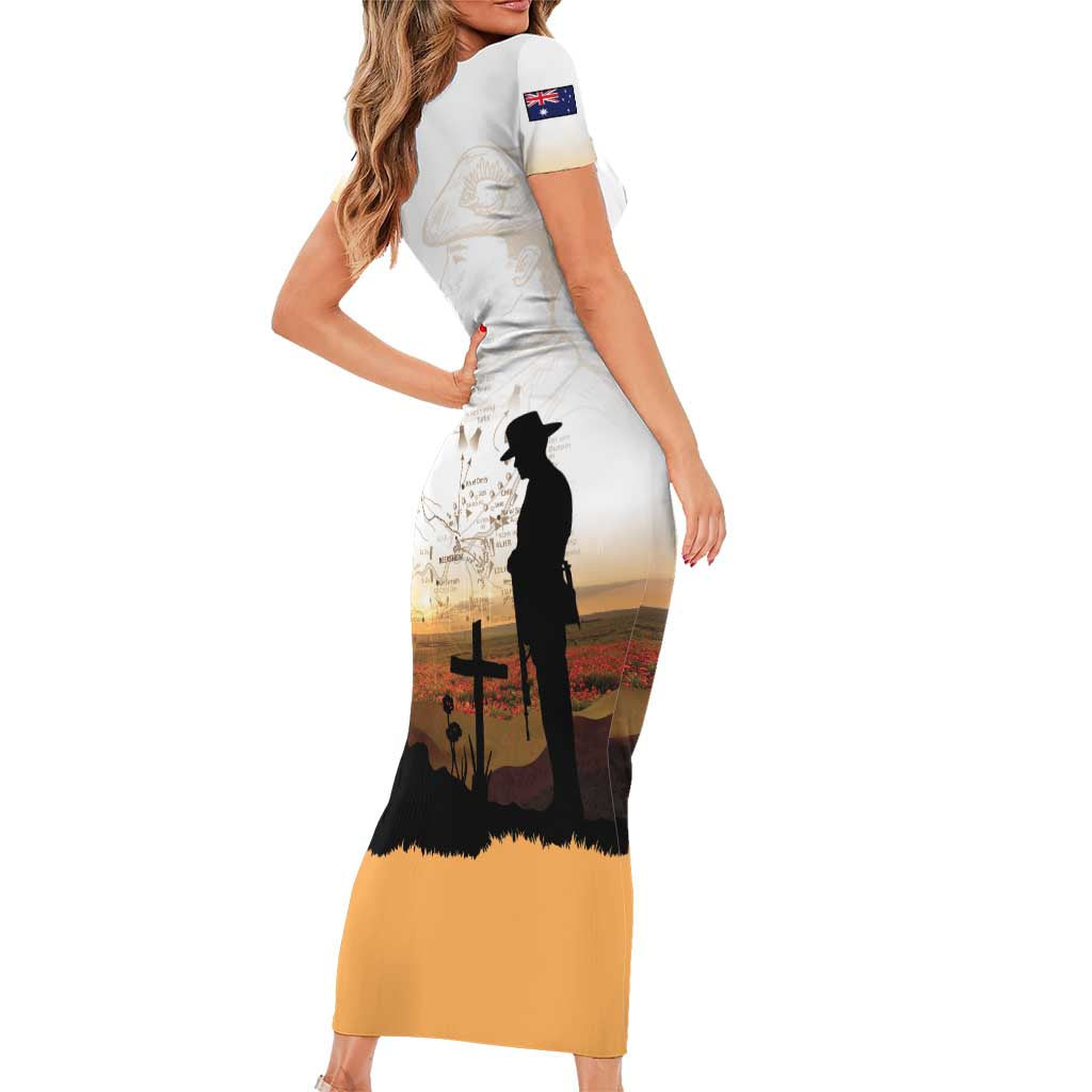 Australia And New Zealand ANZAC Day Family Matching Short Sleeve Bodycon Dress and Hawaiian Shirt Battle Of Beersheba LT05 - Polynesian Pride