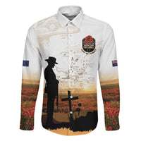 Australia And New Zealand ANZAC Day Family Matching Summer Maxi Dress and Hawaiian Shirt Battle Of Beersheba LT05 Dad's Shirt - Long Sleeve Beige - Polynesian Pride