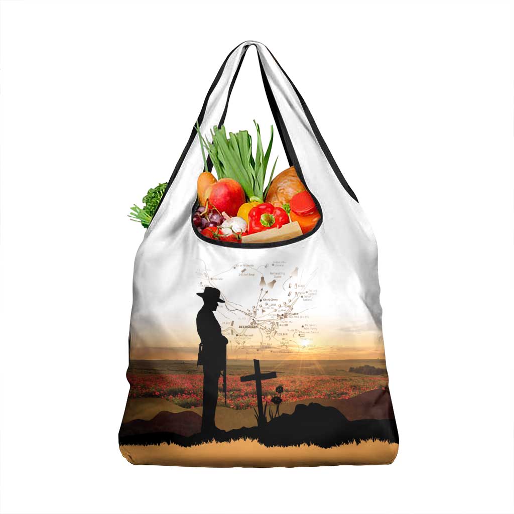 Australia And New Zealand ANZAC Day Grocery Bag Battle Of Beersheba LT05 1-pack One Size Beige - Polynesian Pride