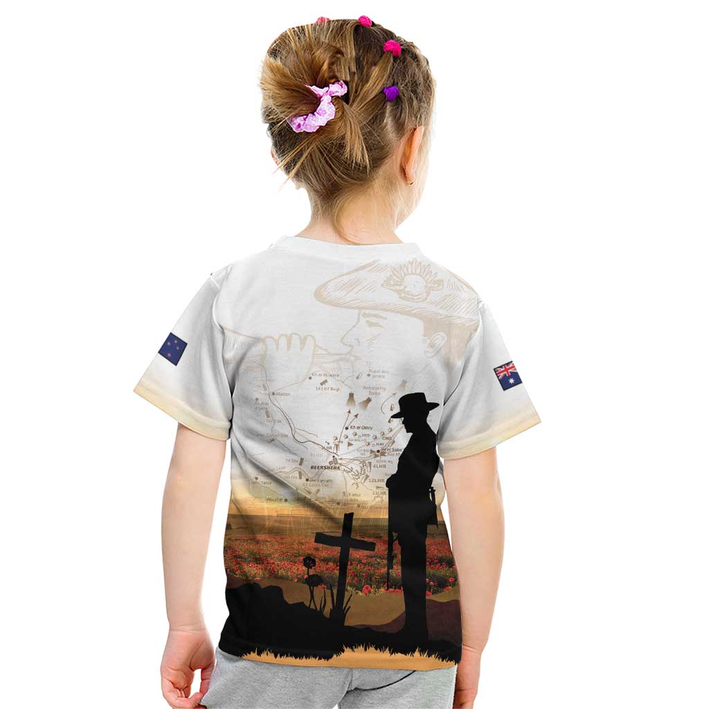 Australia And New Zealand ANZAC Day Kid T Shirt Battle Of Beersheba LT05 - Polynesian Pride