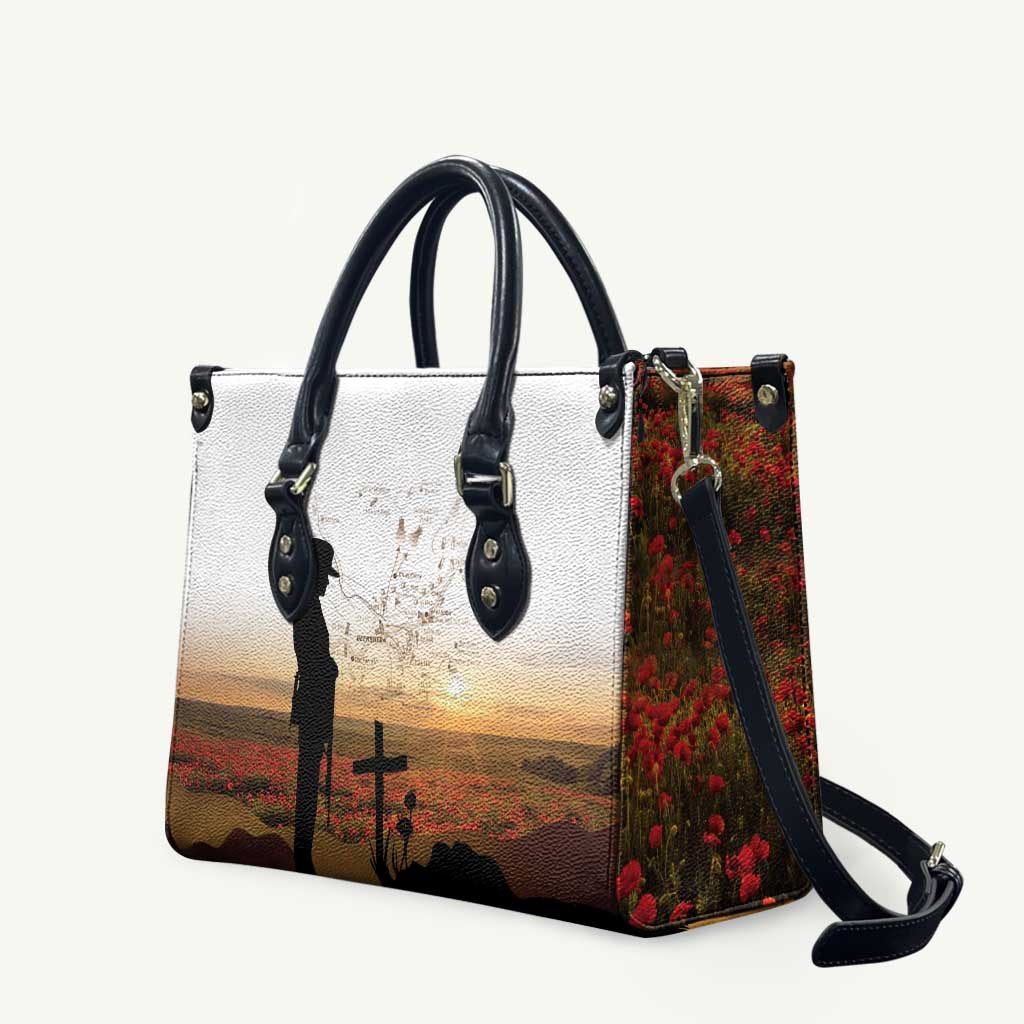 Australia And New Zealand ANZAC Day Leather Bag Battle Of Beersheba LT05 Beige - Polynesian Pride