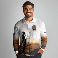 Australia And New Zealand ANZAC Day Long Sleeve Polo Shirt Battle Of Beersheba