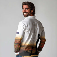 Australia And New Zealand ANZAC Day Long Sleeve Polo Shirt Battle Of Beersheba