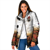 Australia And New Zealand ANZAC Day Padded Jacket Battle Of Beersheba LT05 Women Beige - Polynesian Pride